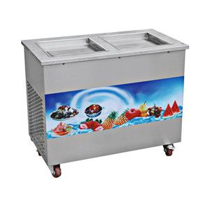 Фризер для жареного мороженого Foodatlas KCB-2F (стол для топпингов, 2 компрессора)